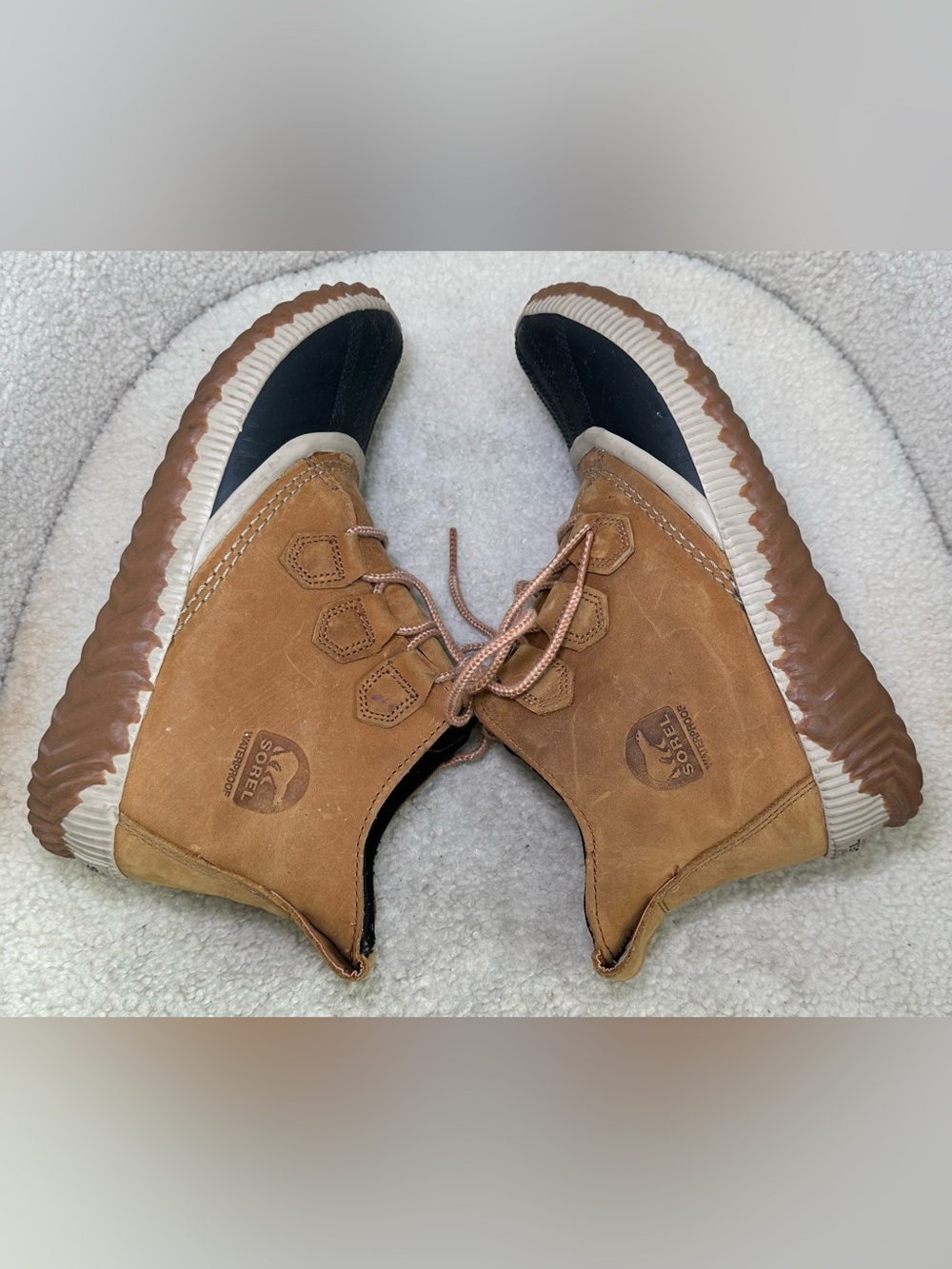 SOREL Out N About Waterproof Duck Boots Rain Snow Winter Brown Black Outdoor 9.5 - Picture 6 of 12